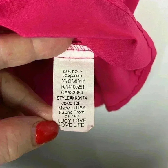 Lucy Love Womens Blouse Pink L Sleeveless Button Down Back Sash Vneck Pretty New - Picture 7 of 11